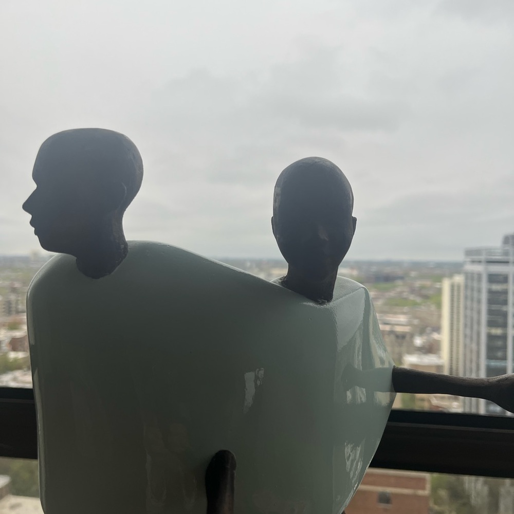 Unique Dual-Headed Sculpture